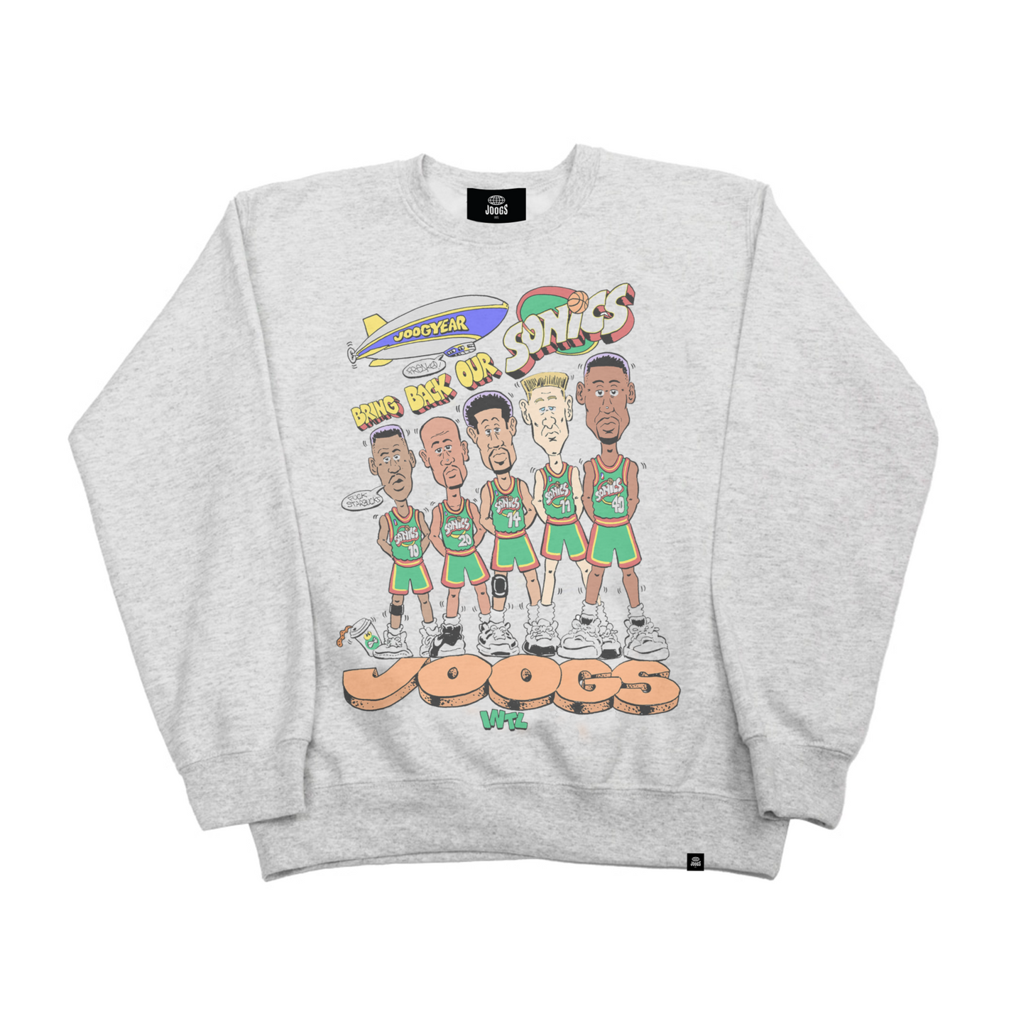 JOOGS INTL x FREAKO RICO B.B.O.S. CREWNECK - ASH