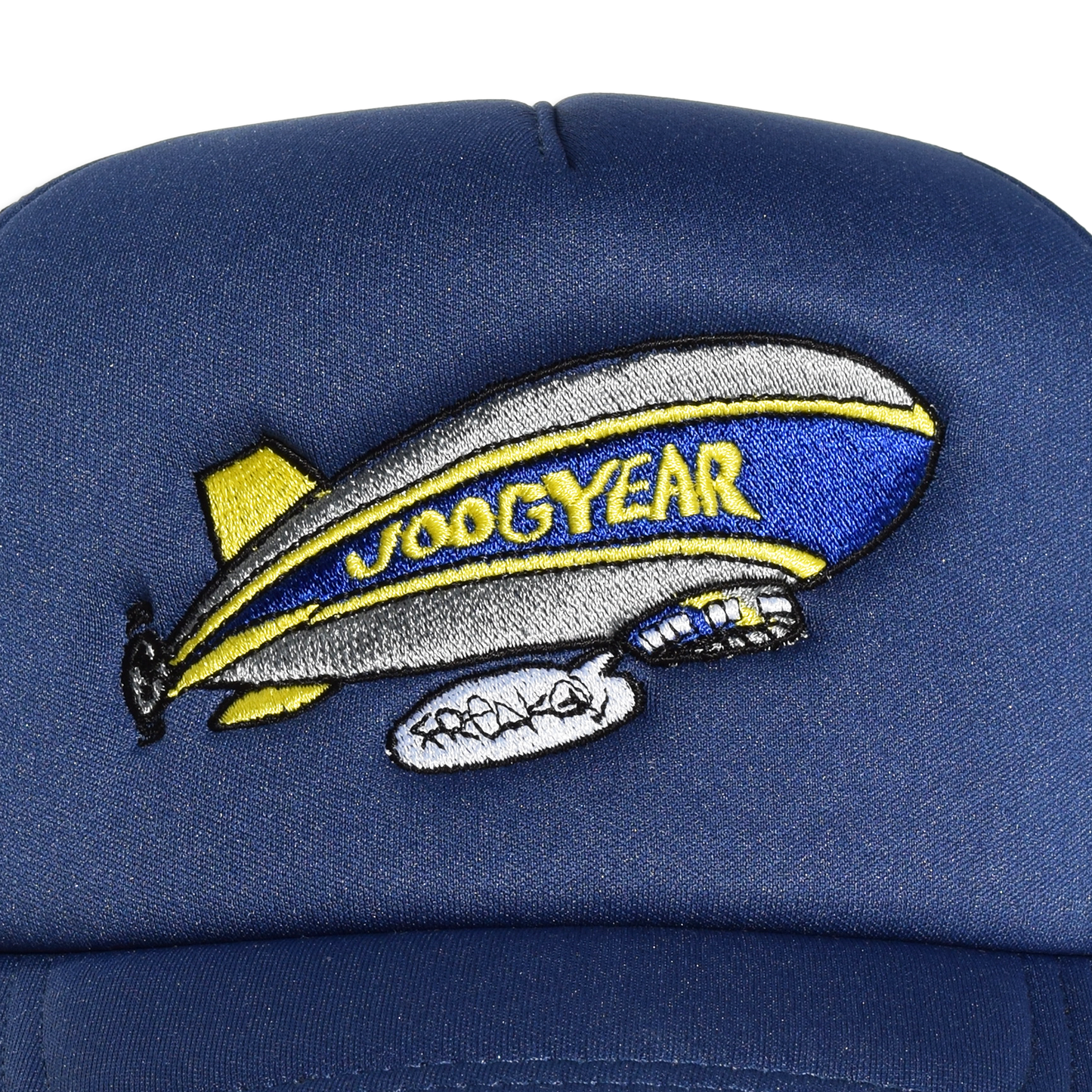 JOOGS INTL JOOGYEAR BLIMP TRUCKER - BLUE - EMBROIDERY DETAIL