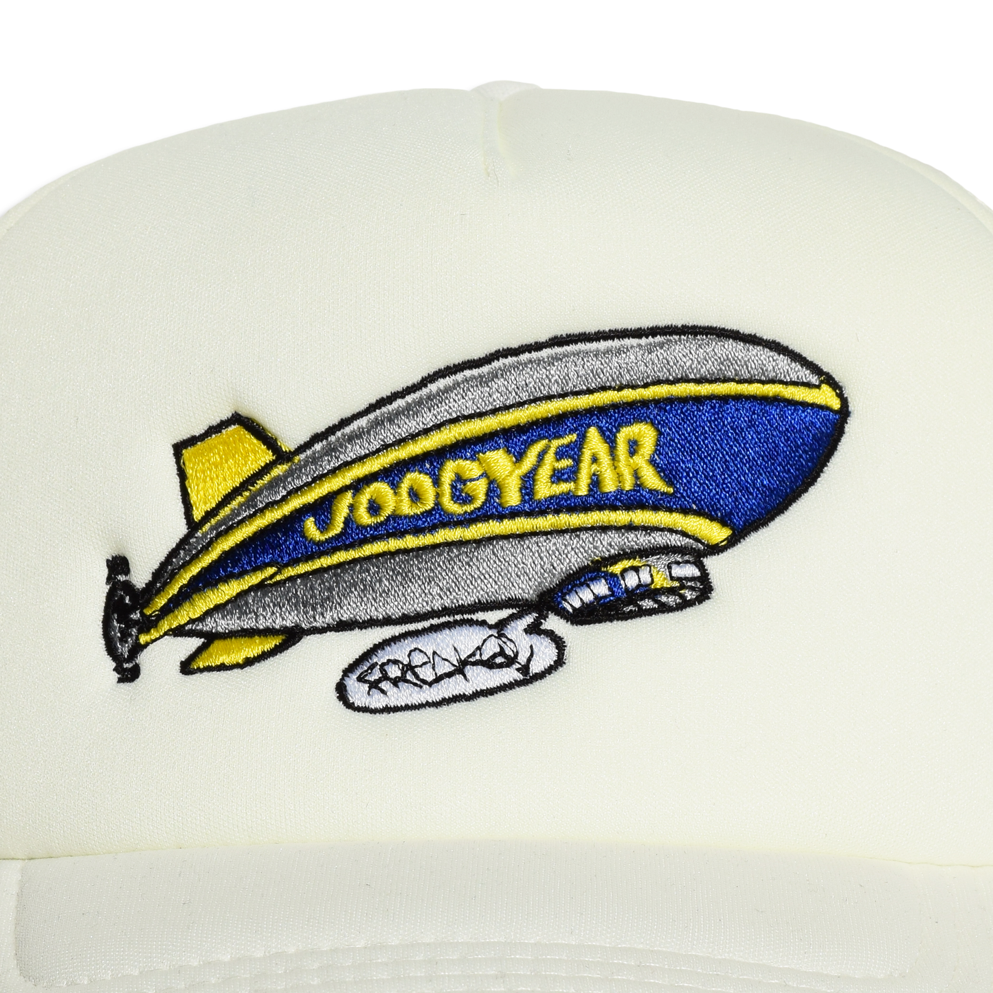 JOOGS INTL JOOGYEAR BLIMP TRUCKER - BONE - EMBROIDERY DETAIL
