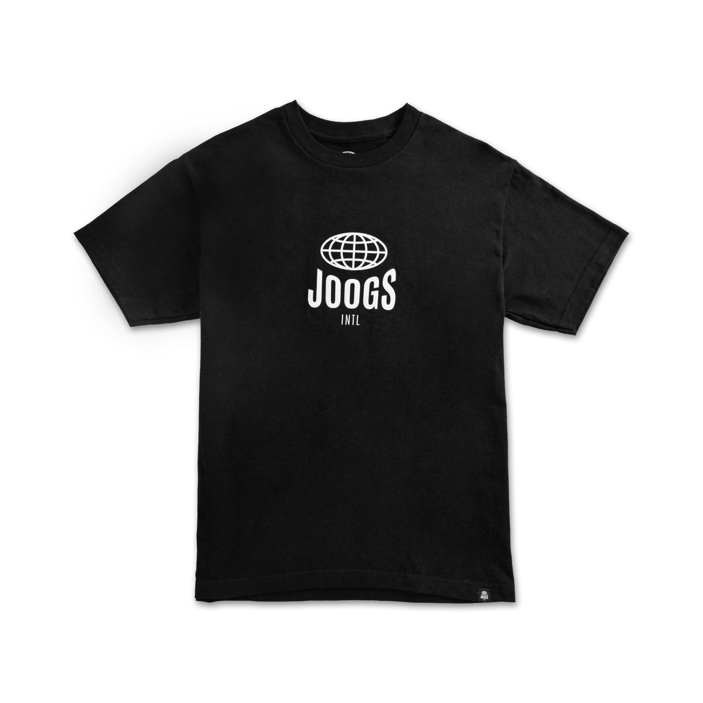 JOOGS LOGO TEE - BLACK - FRONT PRODUCT SHOT