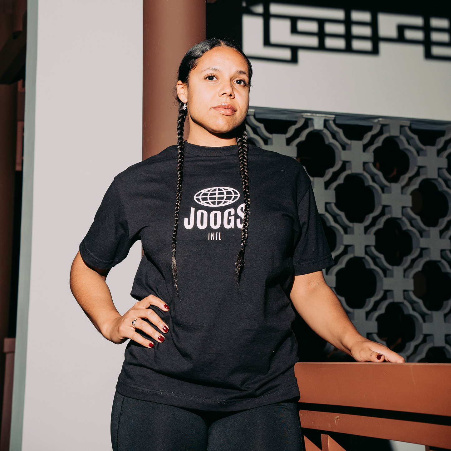 JOOGS LOGO TEE - BLACK - LOOKBOOK SHOT