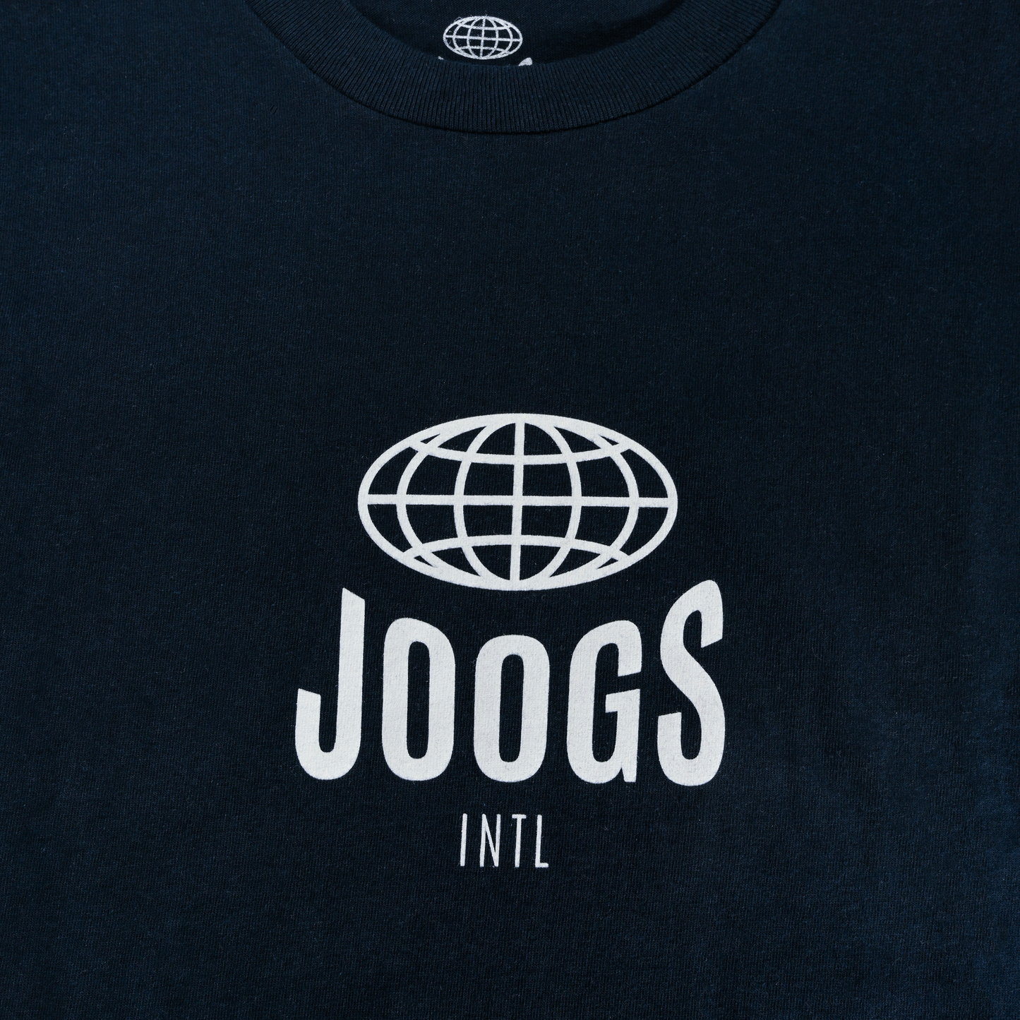 JOOGS LOGO TEE - NAVY - FRONT PRODUCT SHOT DETAIL 1