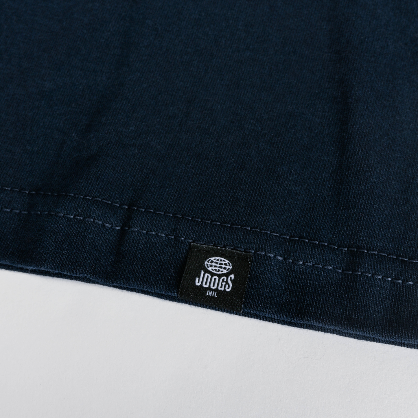 JOOGS LOGO TEE - NAVY - FRONT PRODUCT SHOT DETAIL 2