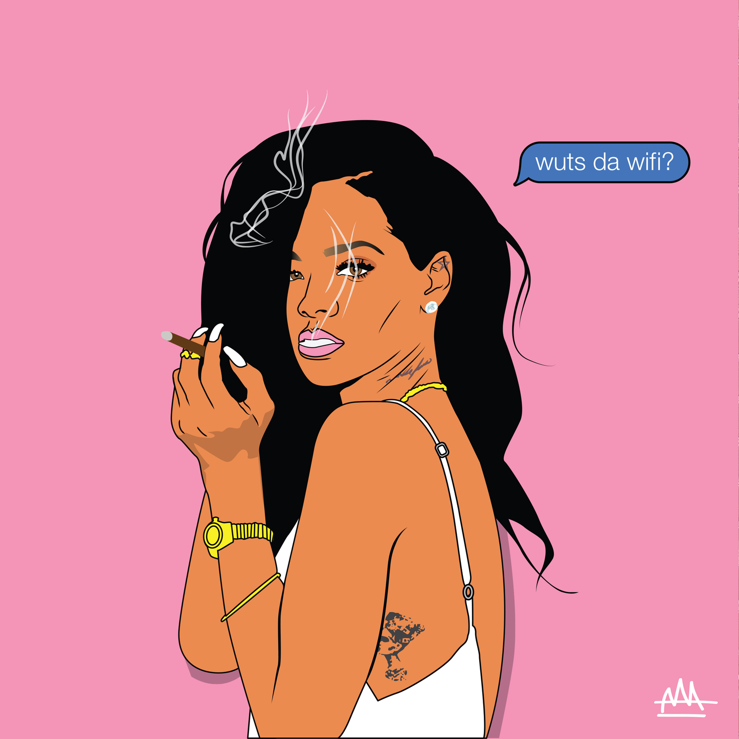 "wuts da wifi?" Fine Art Print by Anand Alder Art