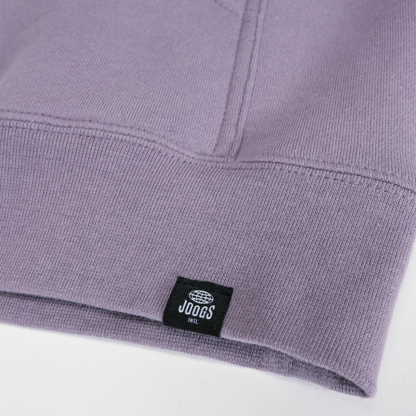 JOOGS EMBROIDERED LOGO HOODIE - DUSTY GRAPE - FRONT PRODUCT SHOT DETAIL 3