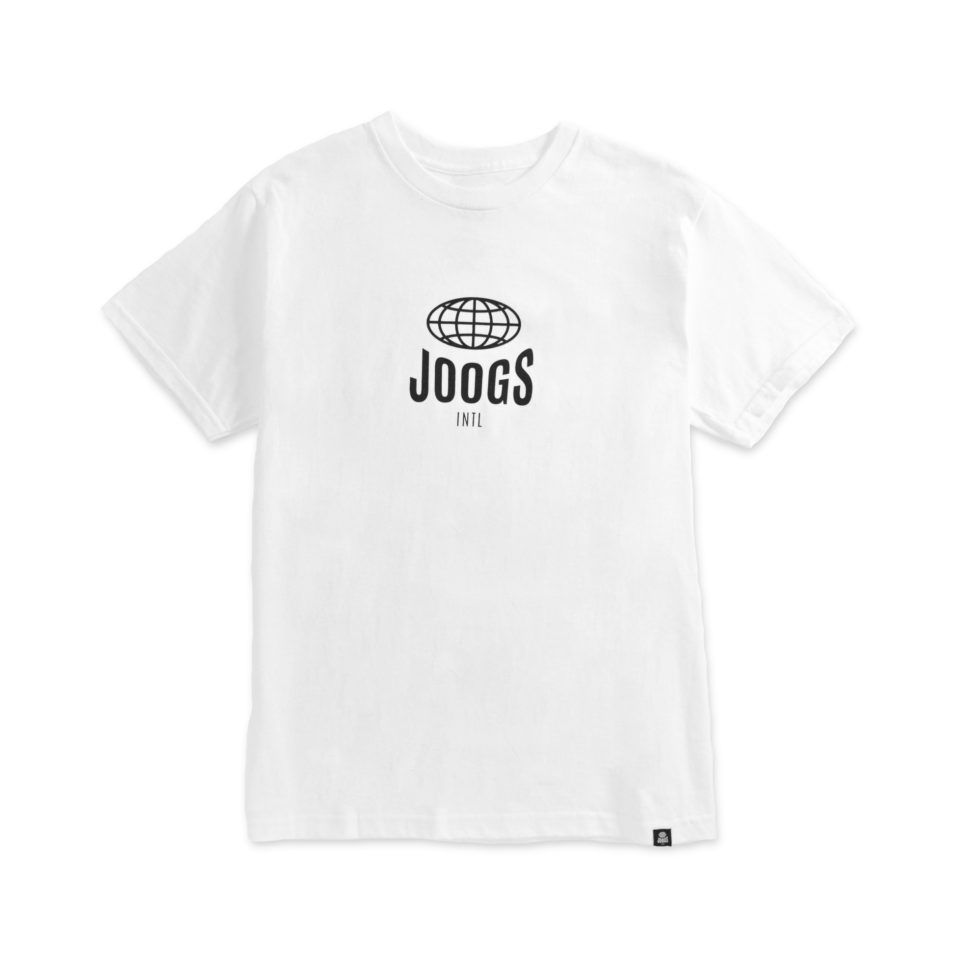 JOOGS LOGO TEE - WHITE - FRONT PRODUCT SHOT